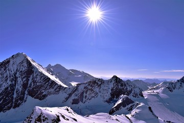 Beautiful sunny mountains view 