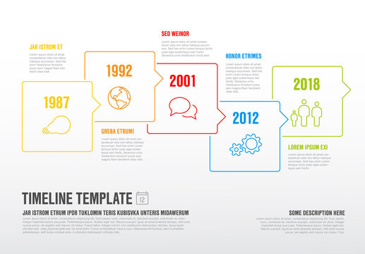 Timeline template made from speech bubbles