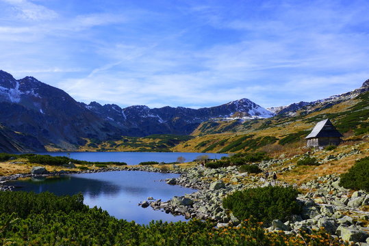 jesień w tatrach dolina 5 staw&oacute;w, roztoka, świst&oacute;wka i morskie oko