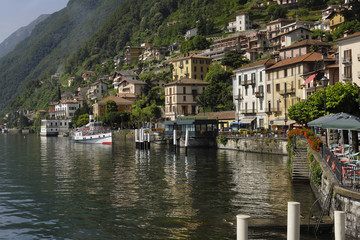 Fototapeta na wymiar Argegno, little town in the western branch of lake Como