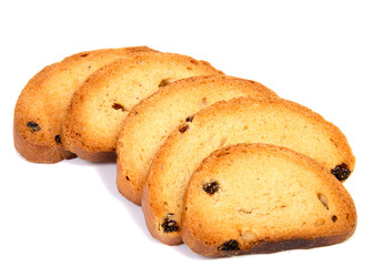 Croutons isolated on white background.