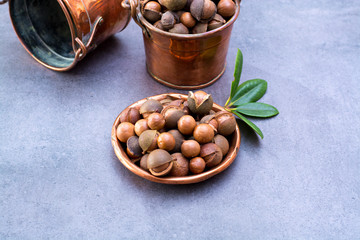 Australian macadamia nuts, unpeeld fresh harvest