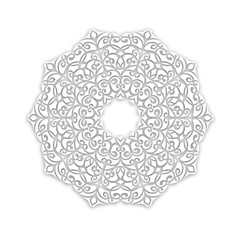 White snowflake on a white background