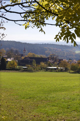 Fototapeta na wymiar Colorful autumn sunny Landscape from the central Bohemia, Czech Republic
