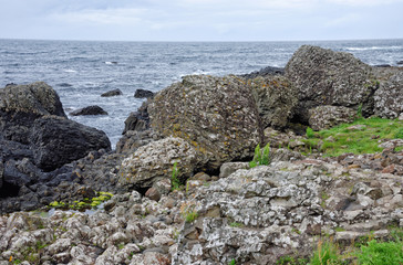 Fototapeta na wymiar Volcanic Rock Formations at the Giants Causeway in Northern Ireland