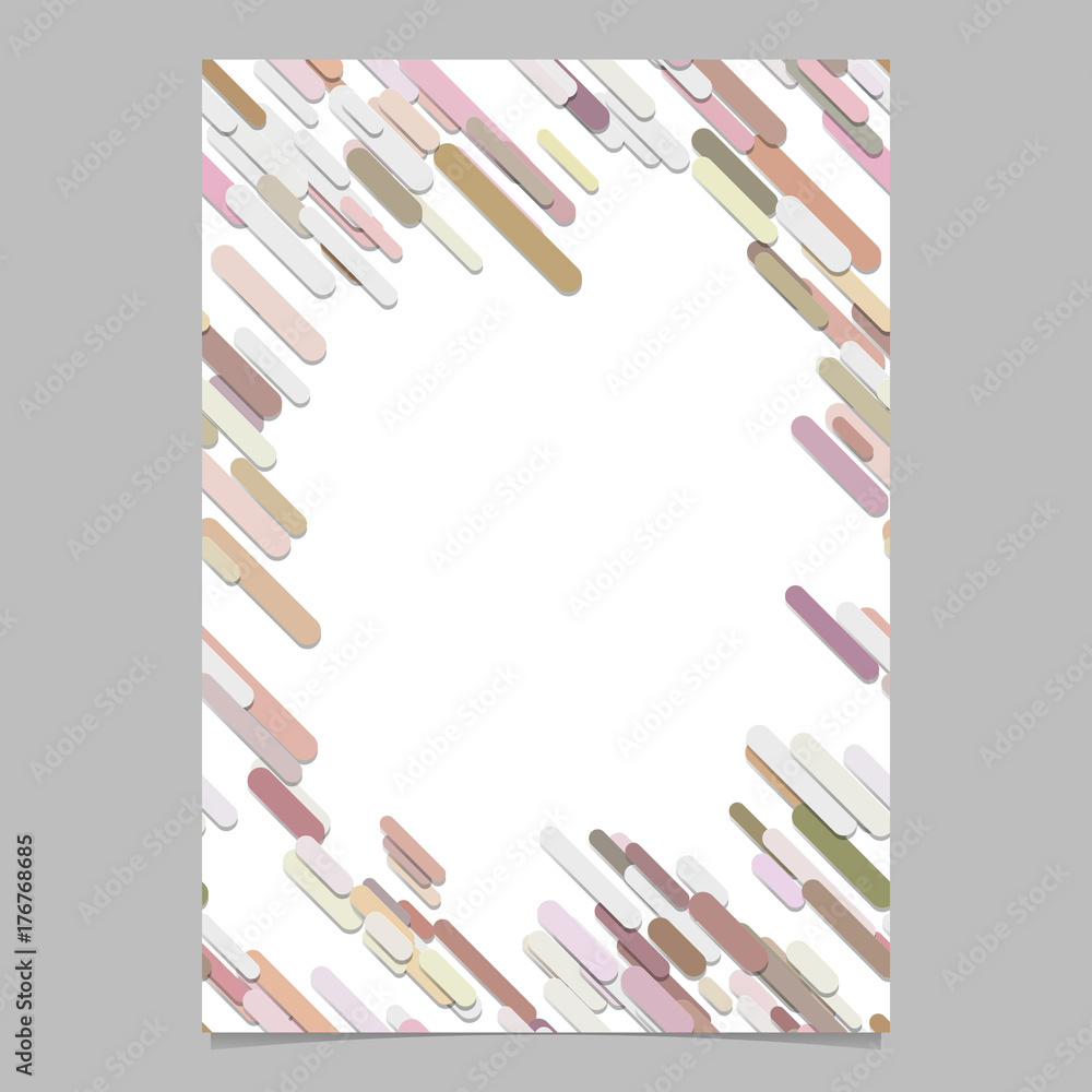 Poster colored chaotic diagonal rounded stripe pattern flyer template - blank digital stationery background