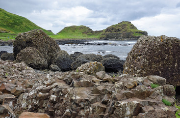 Volcanic Rock Formations at the Giants Causeway in Northern Ireland