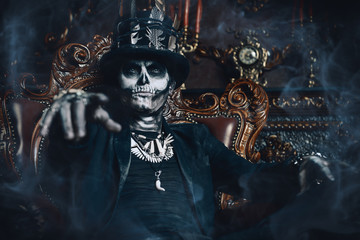 man skull make-up