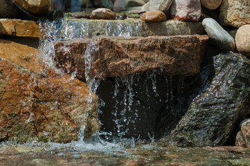 artificial decorative waterfall with distinct waterdrops