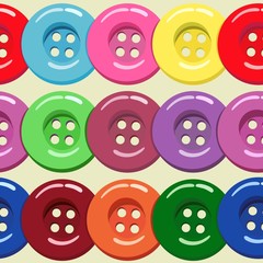 Seamless pattern with colored clothes buttons. Vector illustration.