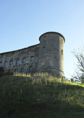 detail of medieval castle in calice al cornoviglio