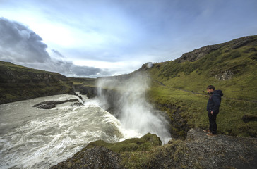 Fototapeta premium Famous Godafoss is one of the most beautiful waterfalls on the Iceland. It is located on the north of the island.