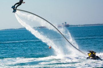flyboard show in the ionian sea