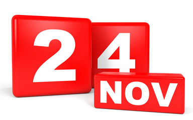 November 24. Calendar on white background.