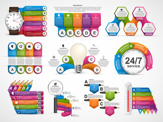 Collection infographics. Design elements. Infographics for business presentations or information banner.
