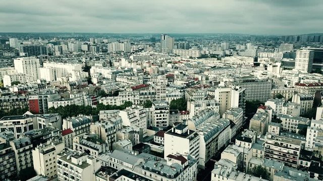 Aerial view of Paris cityscape, France