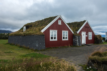 Fototapeta na wymiar Arnarstapi town on Snaefell coast in Iceland