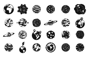 Universe planet icon set, simple style © ylivdesign