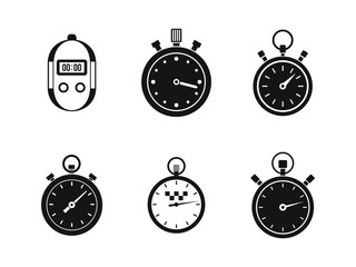 Obraz na płótnie Canvas Stopwatch icon set, simple style