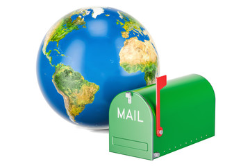 International Mail Service concept, 3D rendering