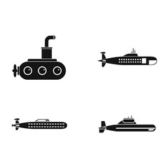 Fototapeta premium Submarine icon set, simple style