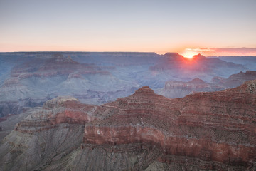 amazing sunrise at grand canyon national park, arizona
