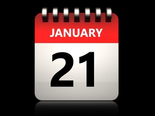 3d 21 january calendar