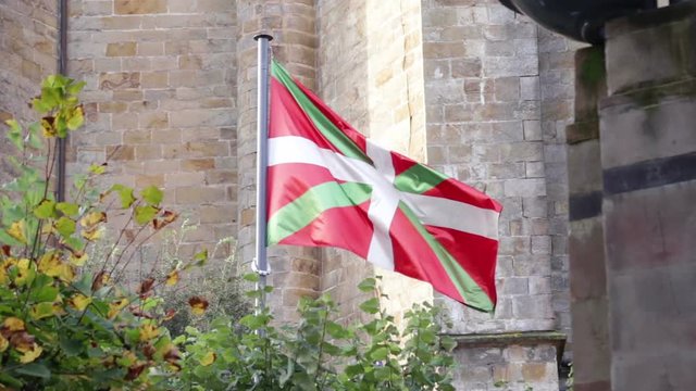 Basque Country flag fluttering in the wind.