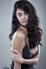 Fototapeta premium Closeup of a lingerie model