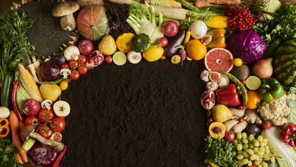 Fresh raw vegetables copy space for text. Design moce up