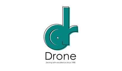 lowercase d and r letters teal logo
