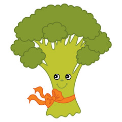 Vector Cartoon Broccoli  
