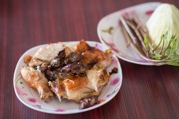 Thai Grilled chicken, Thai food, grilled chicken Wichian Buri
