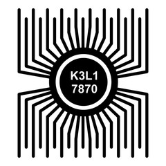 Microprocessor icon, simple black style