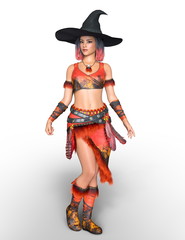 魔女コスチュームの女性