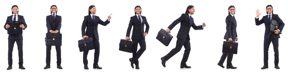 Young businessman isolated on the white background