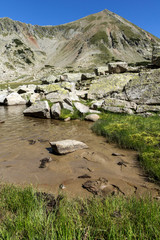 Amazing Landscape of Argirovo lake near Dzhano peak, Pirin Mountain, Bulgaria