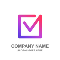 Square Check Box Tick Vote Election Logo Vector 