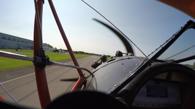biplane pov taking off 4k