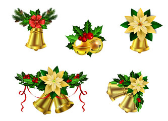 Christmas decoration evergreen trees and bell