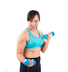 asian chubby woman exercise