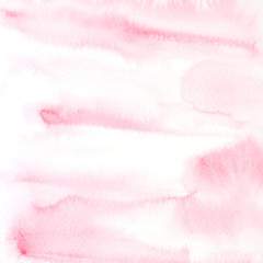 Pink and white abstract watercolor painting textured on white paper background