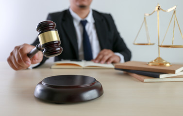 justice and law concept  judge  the gavel,working with digital computer law firms giving confidence