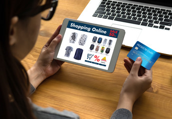 Fototapeta na wymiar Online Shopping Add to Cart Online Order Store buy Sale Digital Online ecommerce Marketing