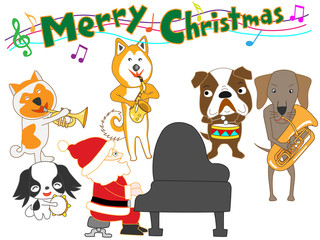 Fototapeta premium 犬のクリスマスコンサート