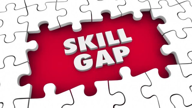 Skill Gap Knowledge Expertise Puzzle 3d Animation