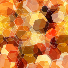 Fototapeta na wymiar Seamless overlapping colorful hexagon, abstract background.
