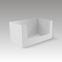 POS POI cardboard blank empty display show box holder. Vector mock up template ready for your design