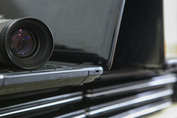 digital video camera and laptops