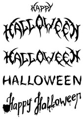 Halloween titles set. Illustration Halloween titles. Handmade letters by my own design